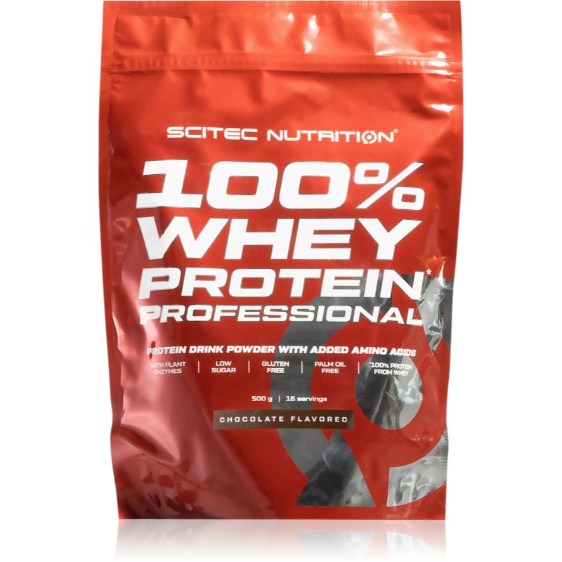 E-shop Scitec Nutrition 100% Whey Protein Professiona syrovátkový protein s trávícími enzymy příchuť Chocolate 500 g