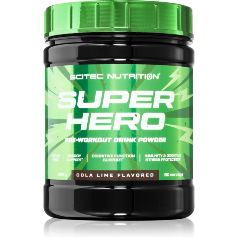 E-shop Scitec Nutrition Superhero podpora sportovního výkonu s kofeinem příchuť Cola-Lime 285 g