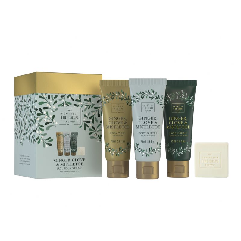 Scottish Fine Soaps Ginger, Clove & Mistletoe Luxurious Gift Set Gift Set (for The Body)