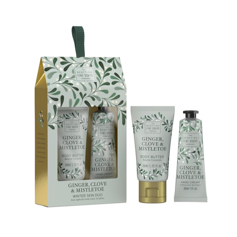 Scottish Fine Soaps Ginger, Clove & Mistletoe Winter Skin Duo gift set (for the body)
