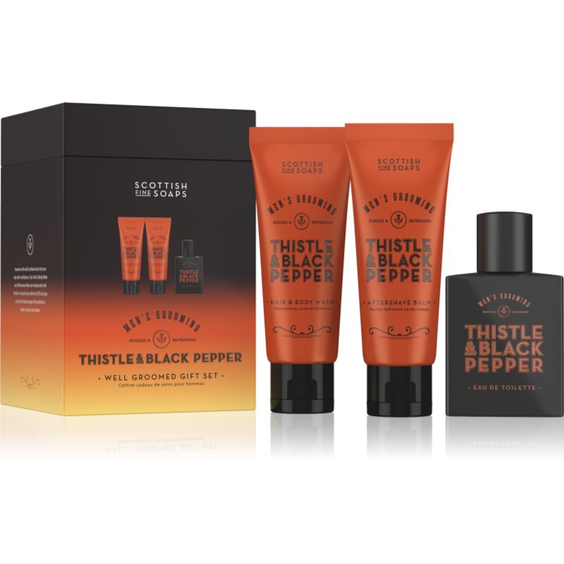 Scottish Fine Soaps Thistle & Black Pepper Well Groomed Gift Set dárková sada pro muže
