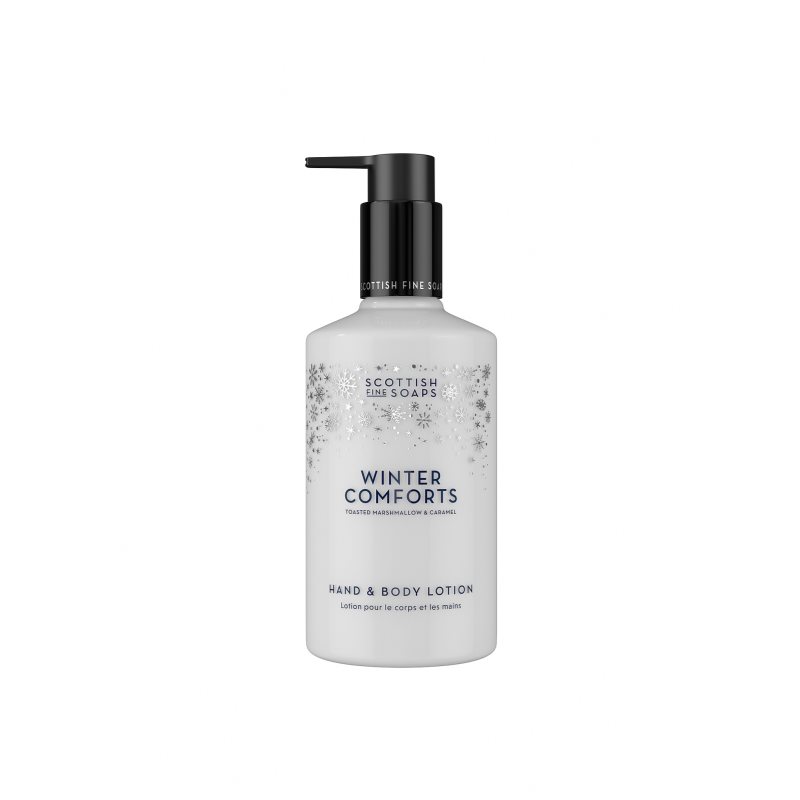 Scottish Fine Soaps Winter Comforts Mitrinošs pieniņš rokām un ķermenim ar aromātiem Toasted Marshmallow & Caramel 300 ml