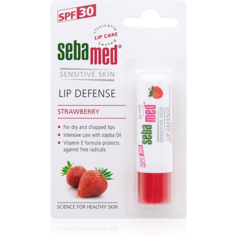 Sebamed Sensitive Skin Lip Defense προστατευτικό βάλσαμο για τα χείλη SPF 30 Strawberry 4.7 γρ