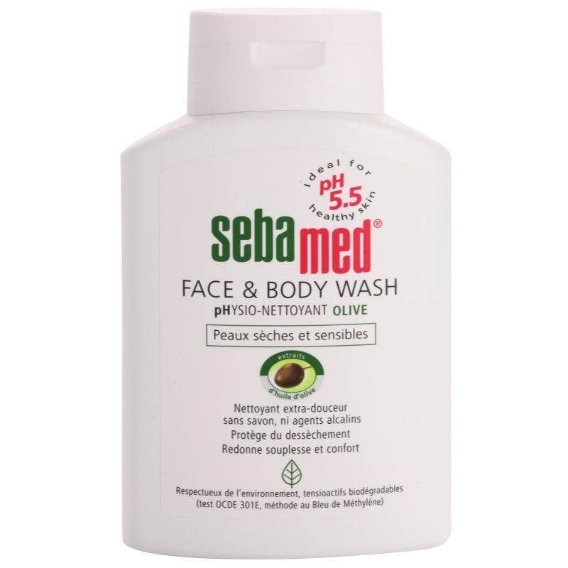 Sebamed Wash м'яка емульсія для вмивання обличчя та тіла з оливковою олією 200 мл
