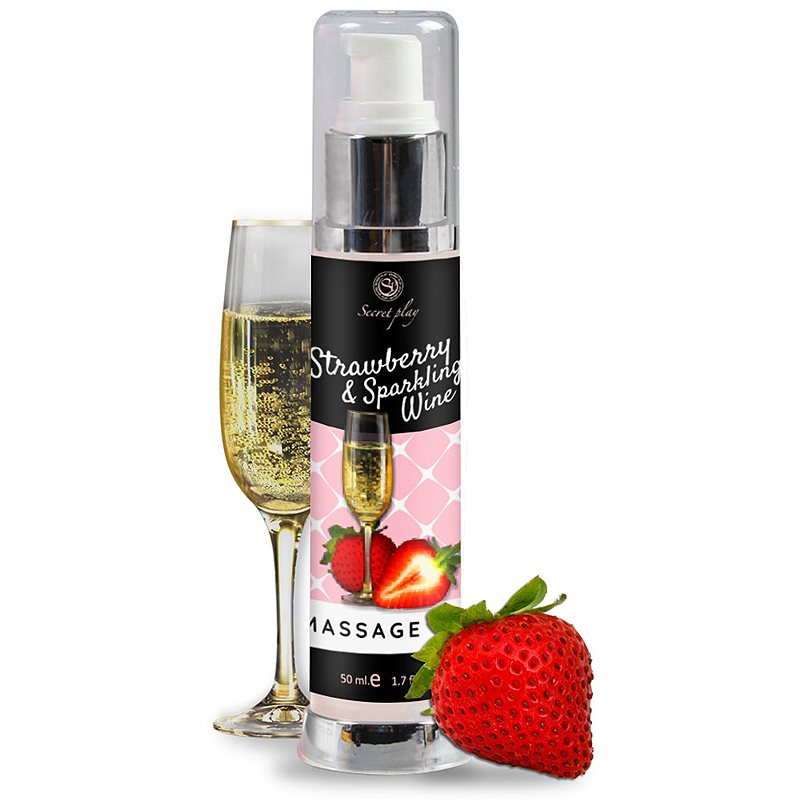 Secret Play Strawberry & Sparkling Wine Huile De Massage 50 Ml