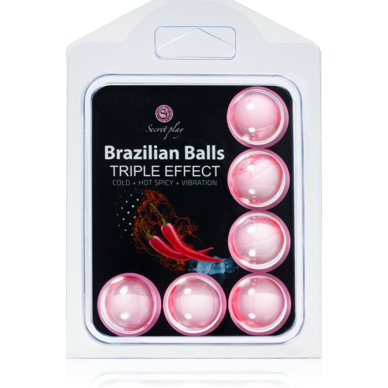 Secret Play Brazilian 6 Balls Set Triple Effect Huile De Massage 24 G