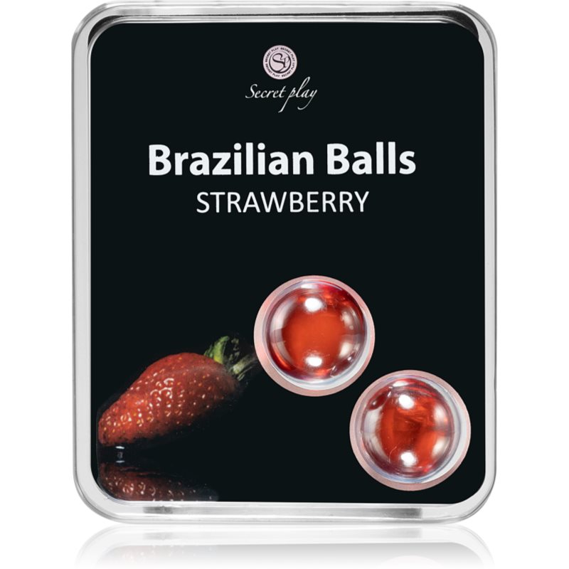Secret Play Brazilian 2 Balls Set Huile Pour Le Corps Strawberry 8 G