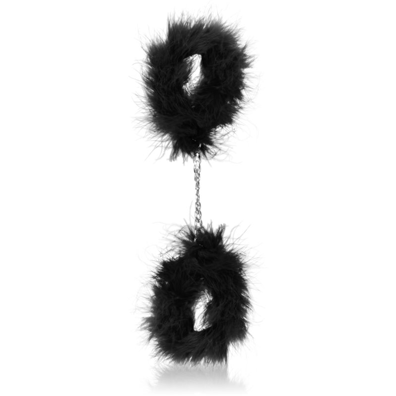 Secret play Handcuffs páperové putá Black Marabou 22 cm
