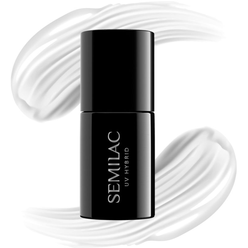 Semilac UV Hybrid Black & White гелевий лак для нігтів відтінок 001 Strong White 7 мл
