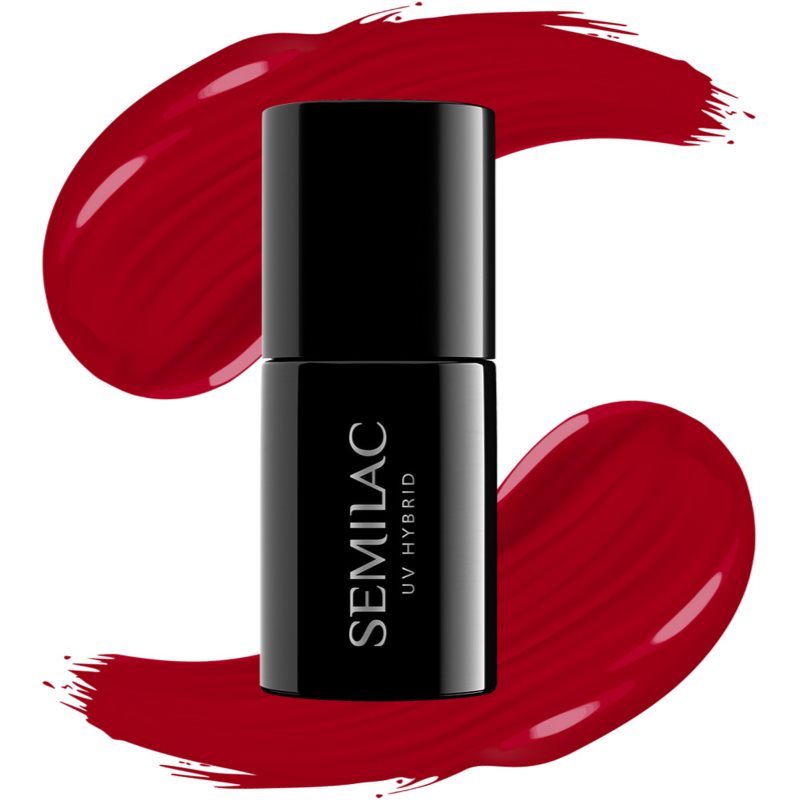 Semilac UV Hybrid Hottie гелевий лак для нігтів відтінок 027 Intense Red 7 мл