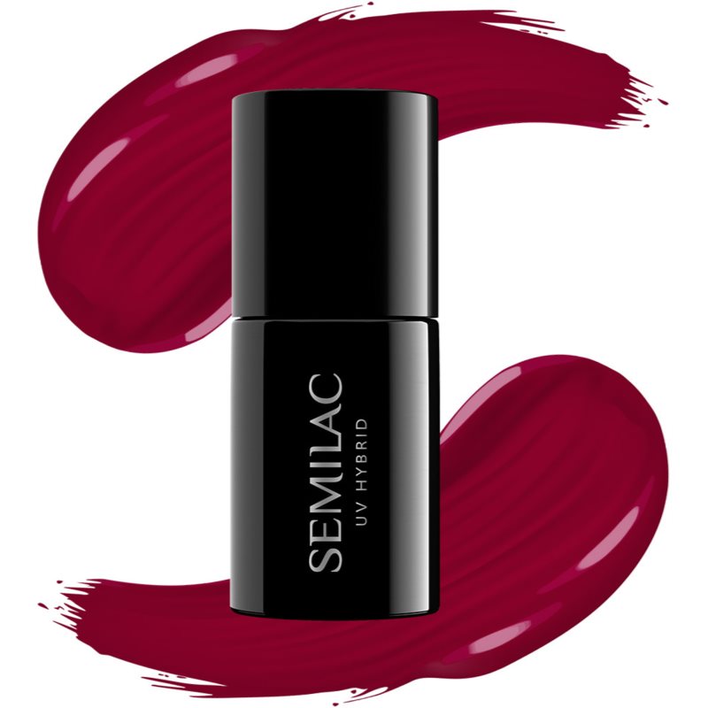 Semilac UV Hybrid Hottie гелевий лак для нігтів відтінок 071 Deep Red 7 мл