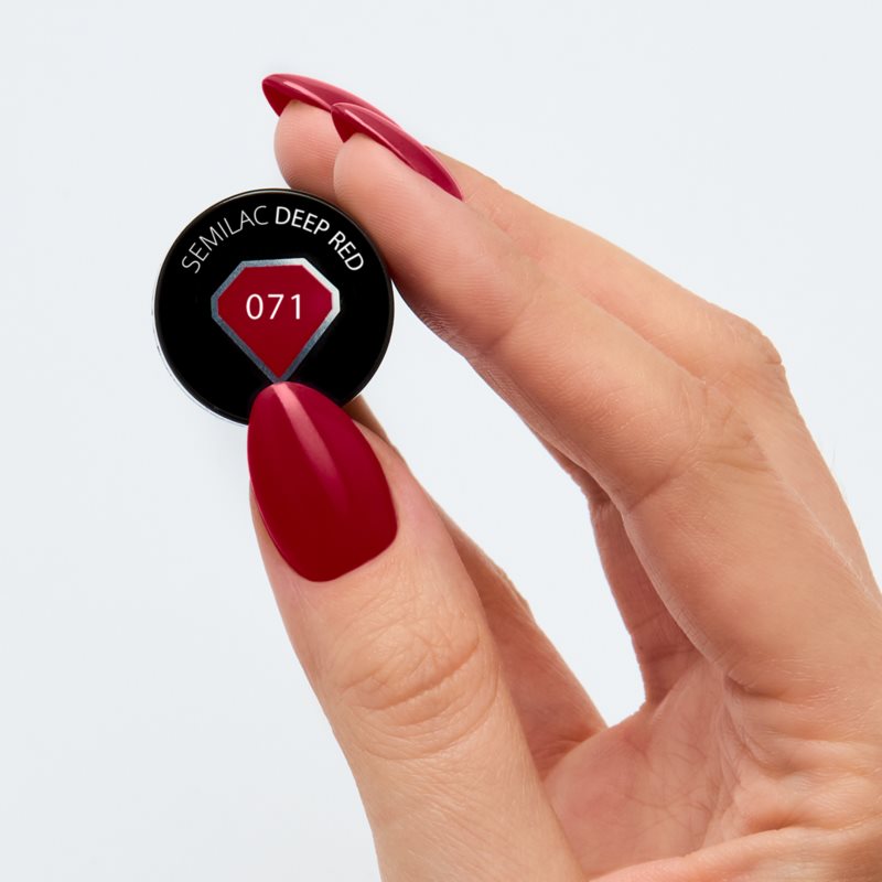 Semilac UV Hybrid Hottie гелевий лак для нігтів відтінок 071 Deep Red 7 мл