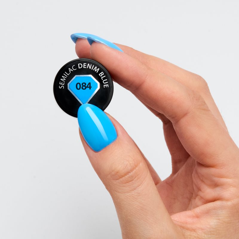 Semilac UV Hybrid Ocean Dream гелевий лак для нігтів відтінок 084 Denim Blue 7 мл