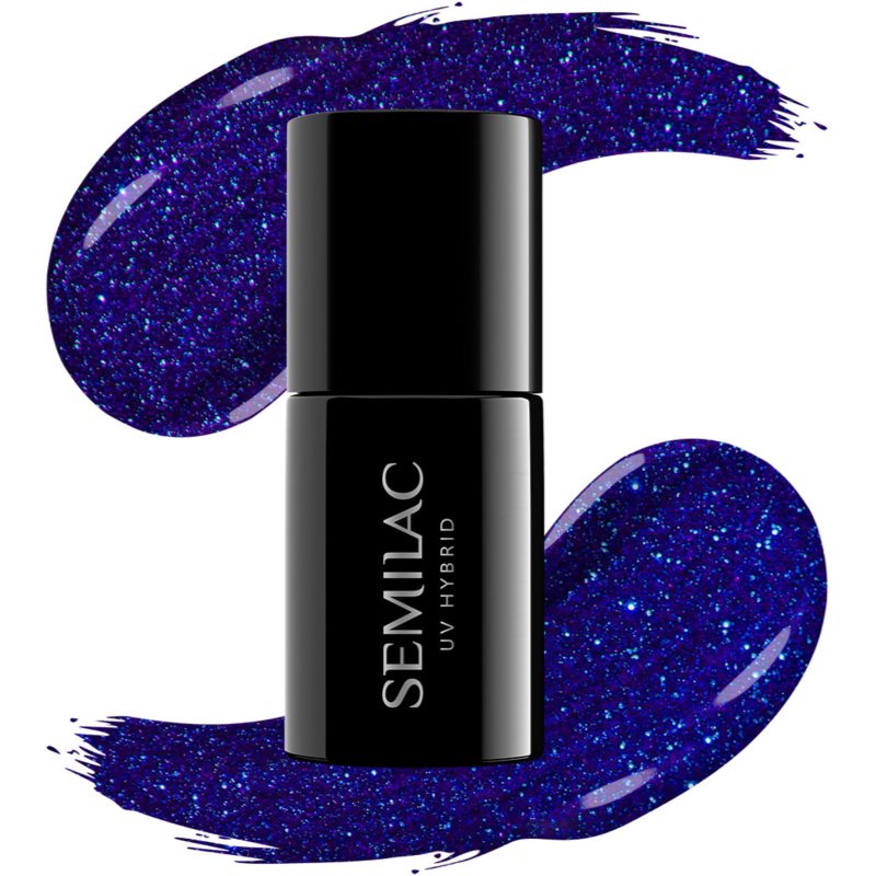 Semilac UV Hybrid Ocean Dream гелевий лак для нігтів відтінок 087 Glitter Indigo 7 мл