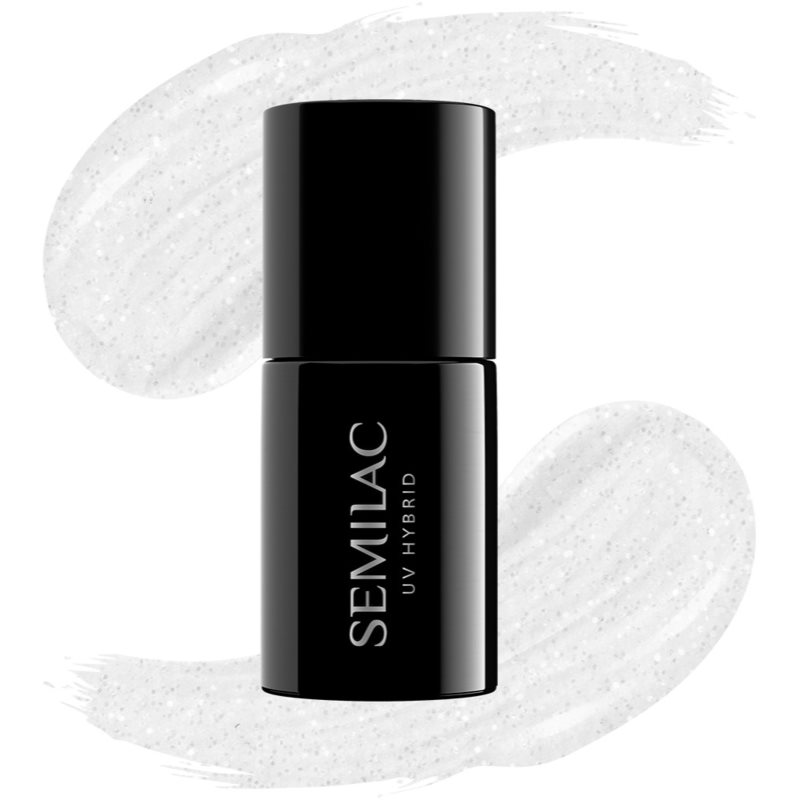 Semilac UV Hybrid Black & White гелевий лак для нігтів відтінок 091 Glitter Milk 7 мл
