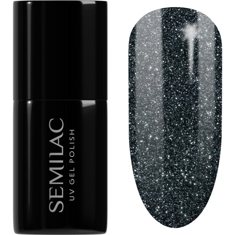 Semilac UV Hybrid Black & White gelový lak na nehty odstín 096 Starlight Night 7 ml