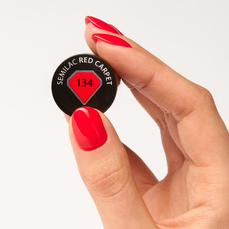 Semilac UV Hybrid Unique гелевий лак для нігтів відтінок 134 Red Carpet 7 мл
