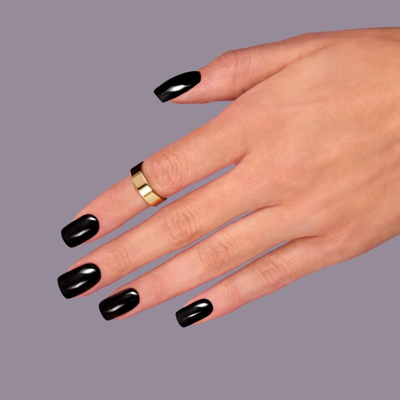 Semilac UV Hybrid Super Cover високоякісний лак для нігтів відтінок 300 Perfect Black 7 мл