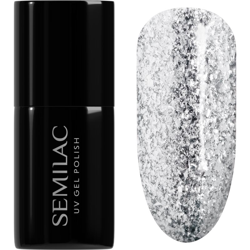 Semilac UV Hybrid Shimmer esmalte de uñas en gel tono 292 Silver Shimmer 7 ml