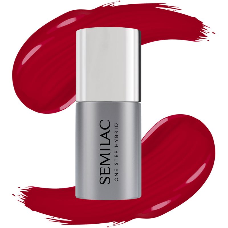 Semilac One Step Hybrid гелевий лак для нігтів з використанням УФ/ЛЕД лампи відтінок S550 Pure Red 5 мл
