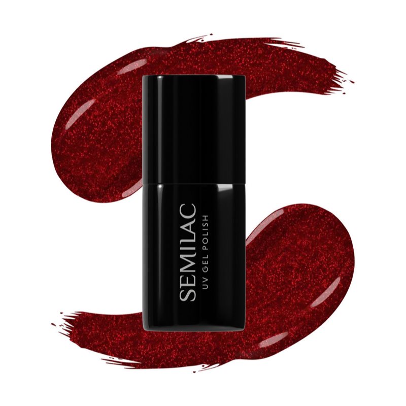 Semilac UV Hybrid X-Mass Vernis à Ongles Gel Teinte 306 Divine Red 7 Ml