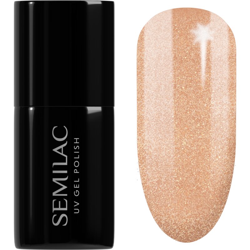Semilac UV Hybrid X-Mass géles körömlakk árnyalat 307 Golden Icing 7 ml