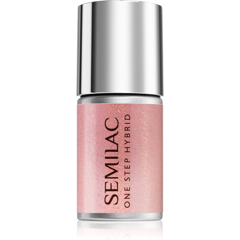 Semilac One Step Hybrid 3in1 гелевий лак для нігтів відтінок S258 Naked Glitter Peach 7 мл