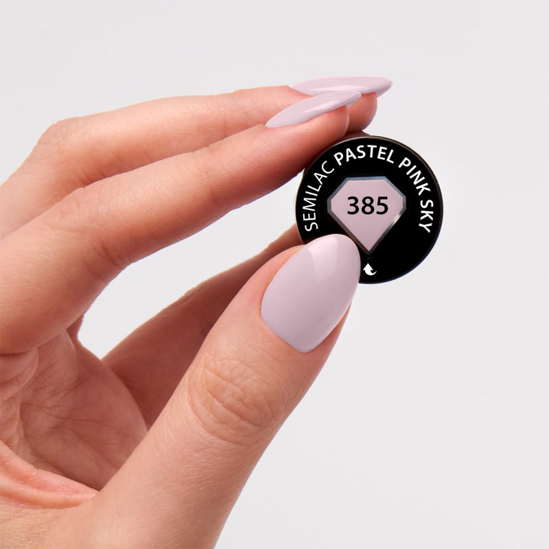 Semilac UV Hybrid Closer Again гелевий лак для нігтів відтінок 385 Pastel Pink Sky 7 мл