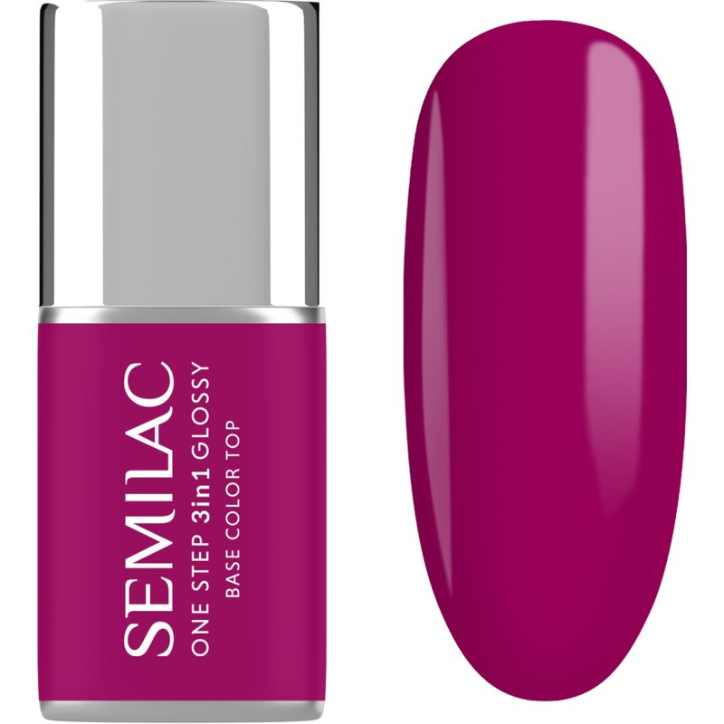 Semilac One Step 3in1 Glossy gélový lak na nechty odtieň 595 Bright Purple 7 ml