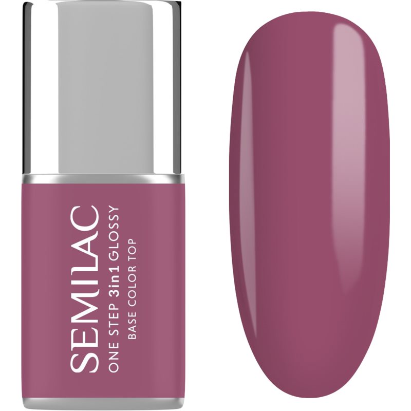 Semilac One Step 3in1 Glossy gélový lak na nechty odtieň 205 Purple Beige 7 ml