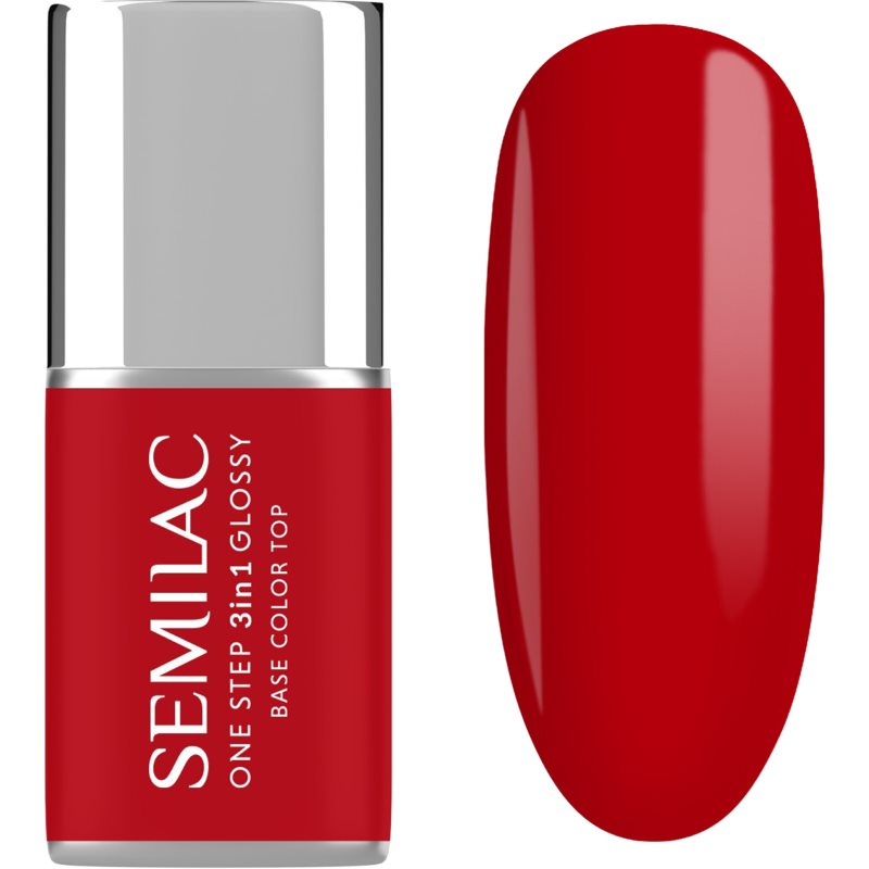 Semilac One Step 3in1 Glossy gélový lak na nechty odtieň 530 Scarlet 7 ml