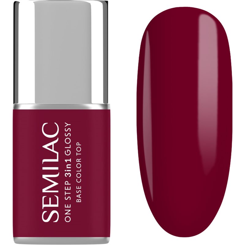 Semilac One Step 3in1 Glossy gélový lak na nechty odtieň 570 Dark Raspberry 7 ml