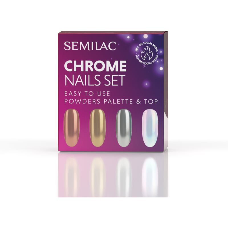 Semilac Set Chrome Nails dárková sada na nehty