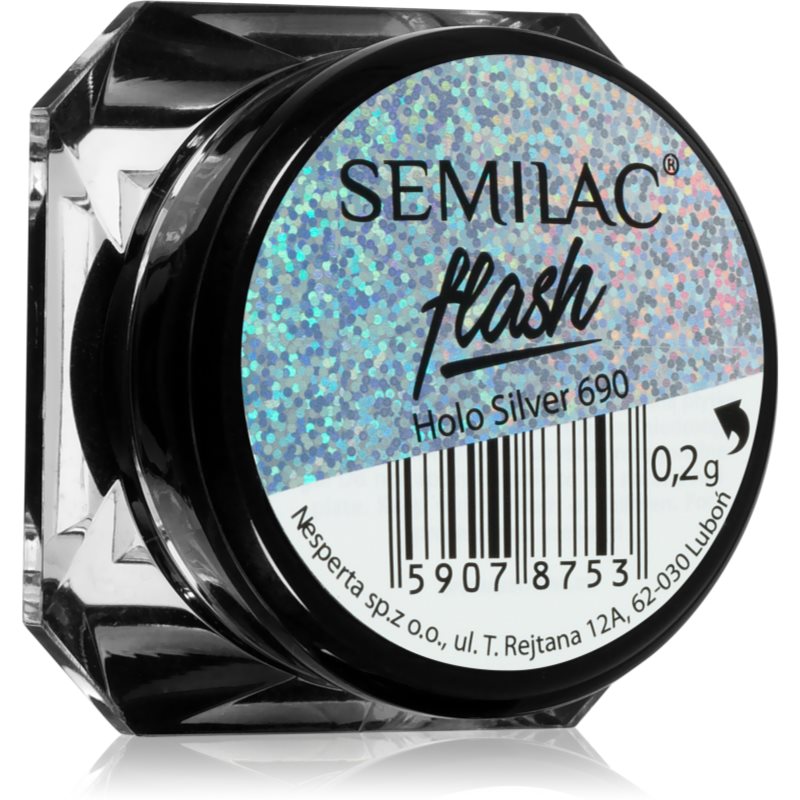 Semilac Flash Glitzer-Puder für Nägel Farbton Holo SIlver 690 0,2 g