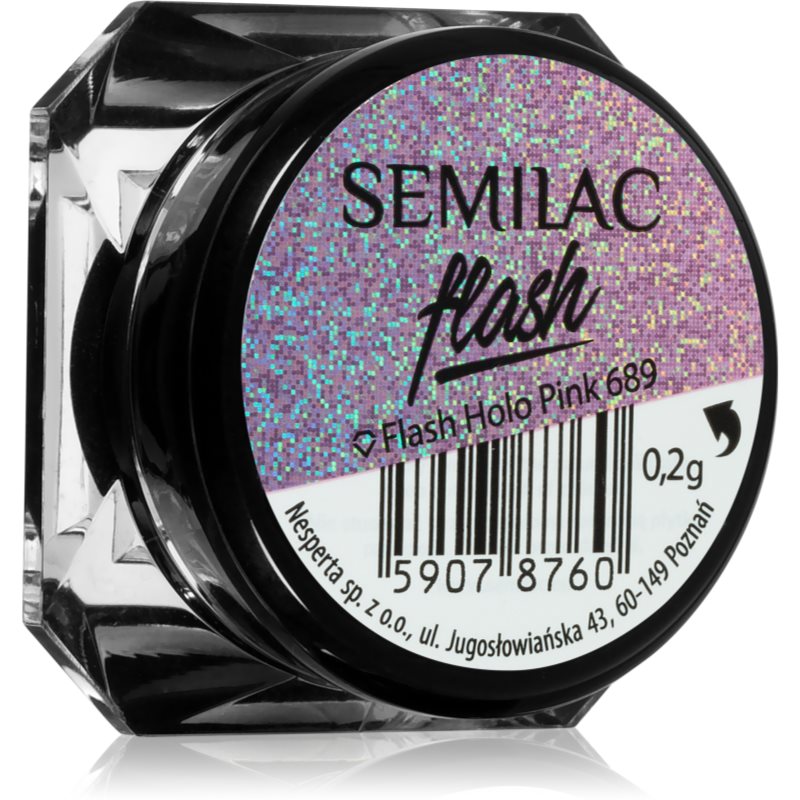 Semilac Flash порошок з блистками для нігтів відтінок Holo Pink 689 0,2 гр