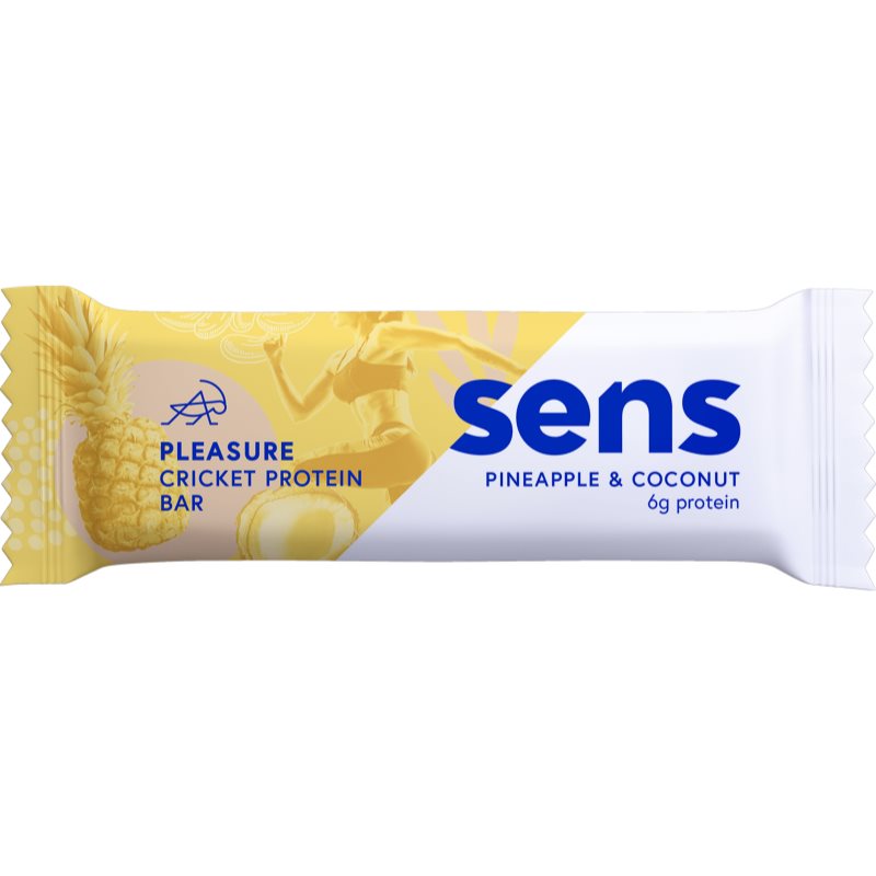 SENS Pleasure proteínová tyčinka s cvrčkovým proteínom proteínová tyčinka príchuť Pineapple & Coconut 40 g