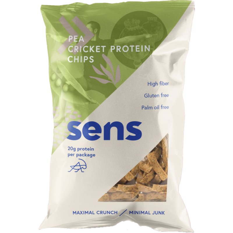 SENS Hrachové chipsy s cvrččím proteinem proteinové chipsy 80 g