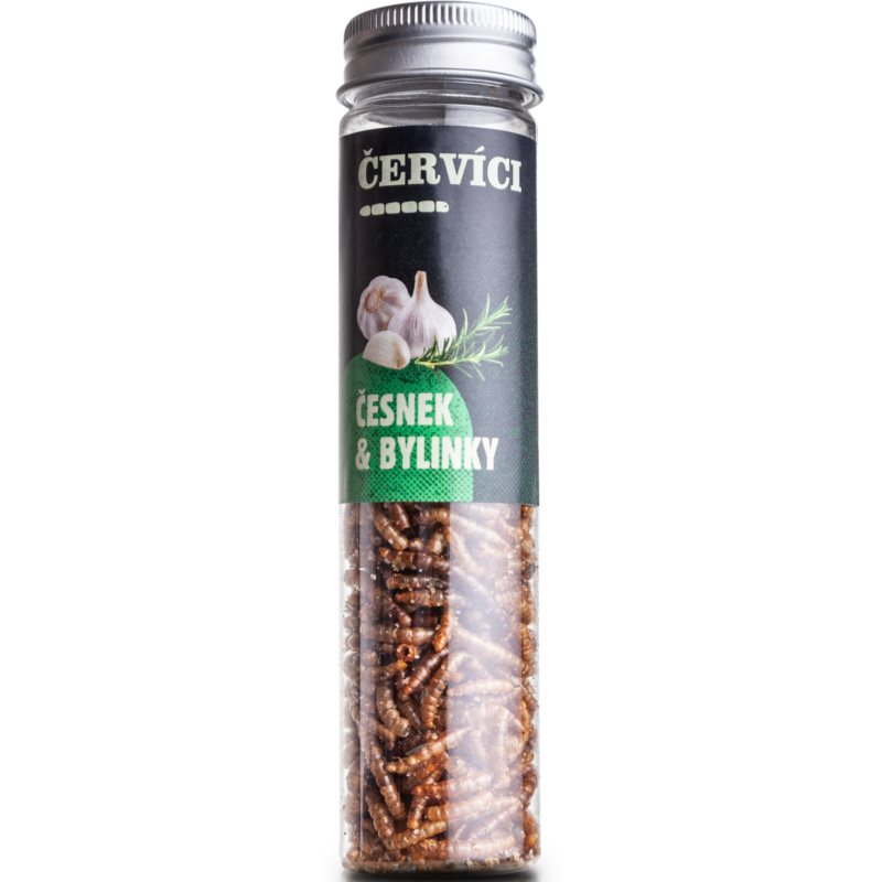 SENS Korenené červíky jedlý hmyz príchuť Garlic & Herbs 15 g