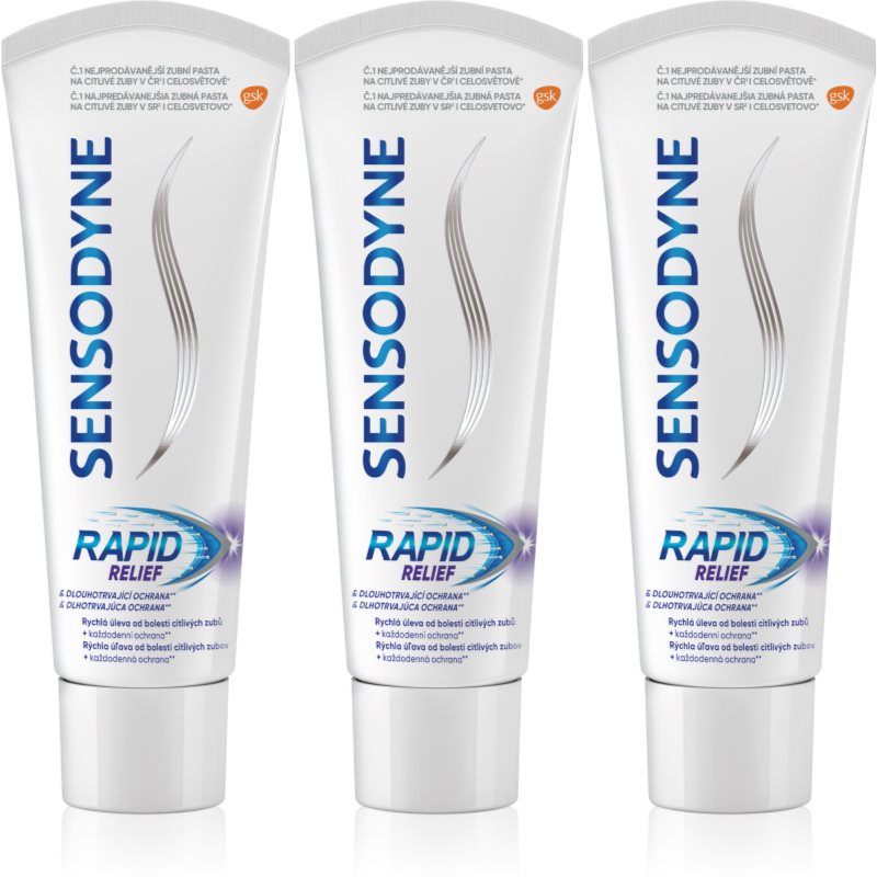 Sensodyne Rapid зубна паста для чутливих зубів 3x75 мл