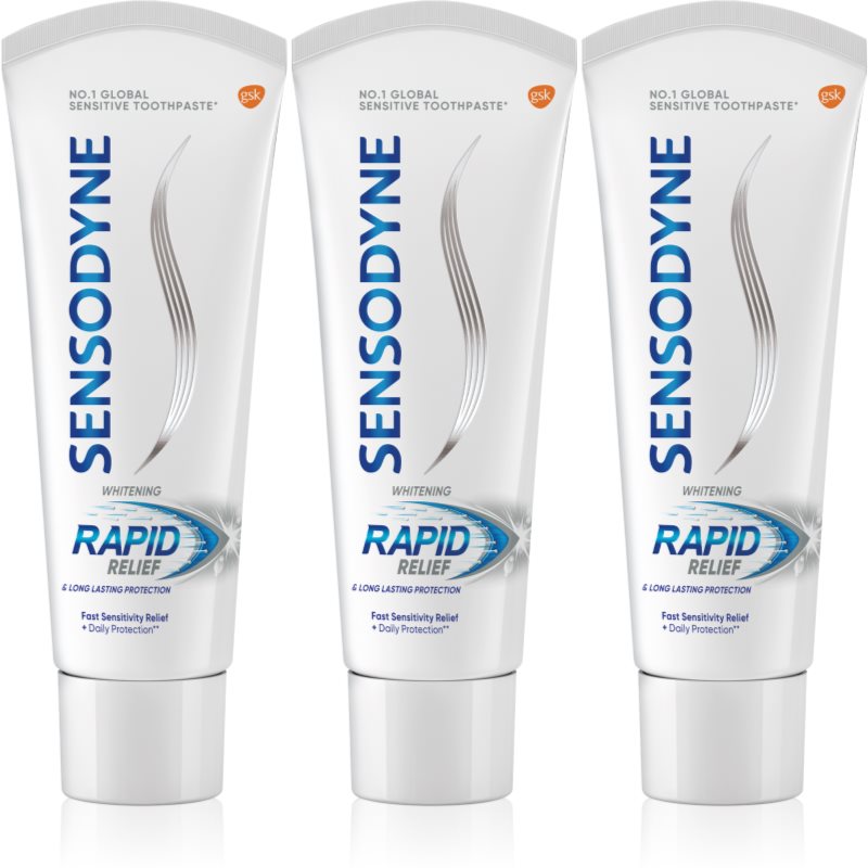 Sensodyne Rapid Whitening fehérítő fogkrém érzékeny fogakra 3x75 ml