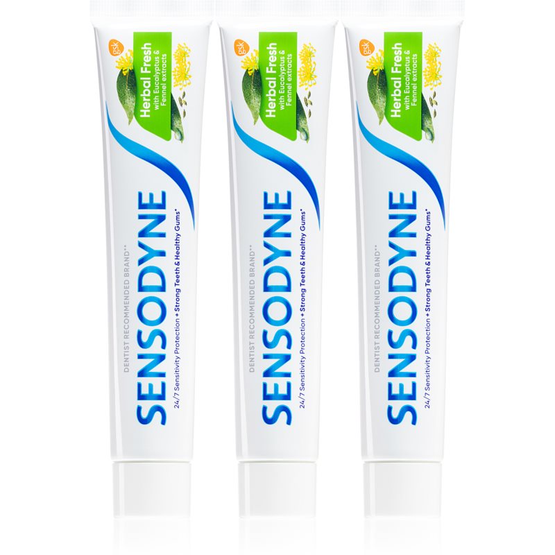 Sensodyne Herbal Fresh Trio зубна паста з фтором 3x75 мл