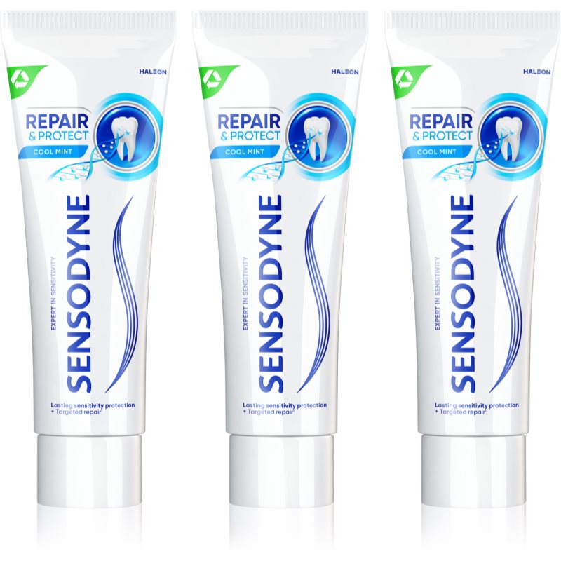 Sensodyne Repair & Protect Cool Mint Toothpaste For Sensitive Teeth 3X75 Ml