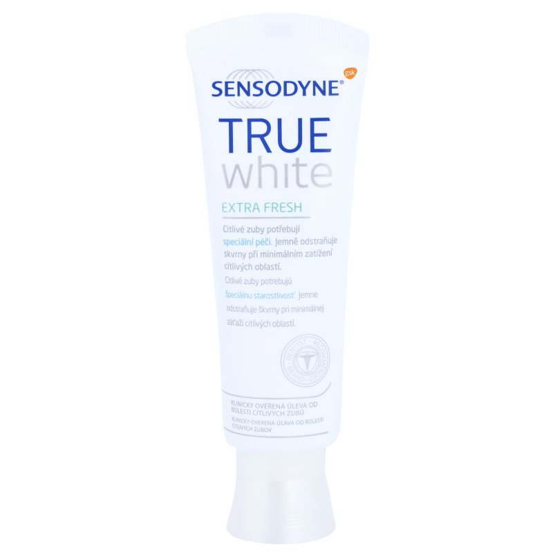 

Sensodyne True White Extra Fresh відбілююча паста проти плям на зубній емалі для чутливих зубів