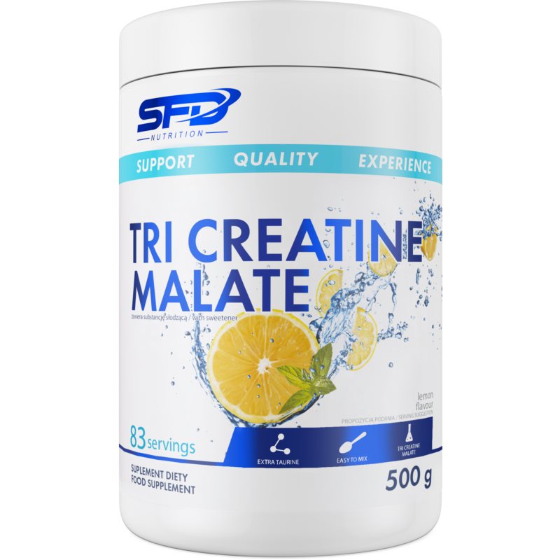 SFD Nutrition Tri Creatine Malate podpora športového výkonu a regenerácie príchuť Lemon 500 g