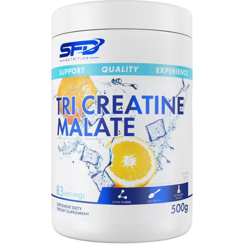 SFD Nutrition Tri Creatine Malate podpora športového výkonu a regenerácie príchuť Orange 500 g