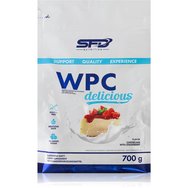 SFD Nutrition WPC Protein Delicious srvátkový proteín príchuť Cheesecake with Strawberry 700 g