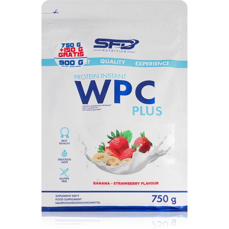 SFD Nutrition WPC Protein Plus srvátkový proteín príchuť Strawberry Banana 900 g