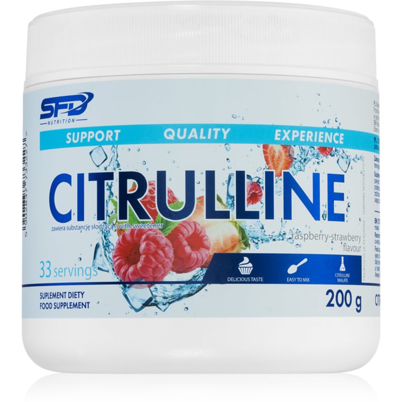 SFD Nutrition Citrulline podpora športového výkonu a regenerácie príchuť Raspberry & Strawberry 200 g