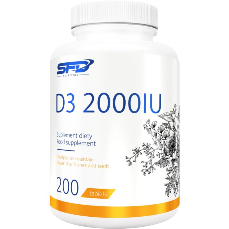 E-shop SFD Nutrition D3 2000 IU tablety pro podporu imunitního systému a normální stav zubů 200 tbl