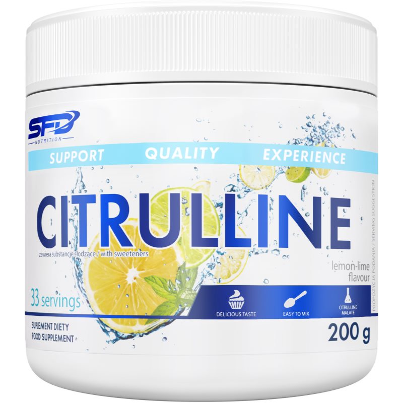 SFD Nutrition Citrulline podpora športového výkonu a regenerácie príchuť Lemon & Lime 200 g